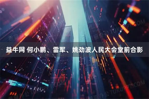 益牛网 何小鹏、雷军、姚劲波人民大会堂前合影