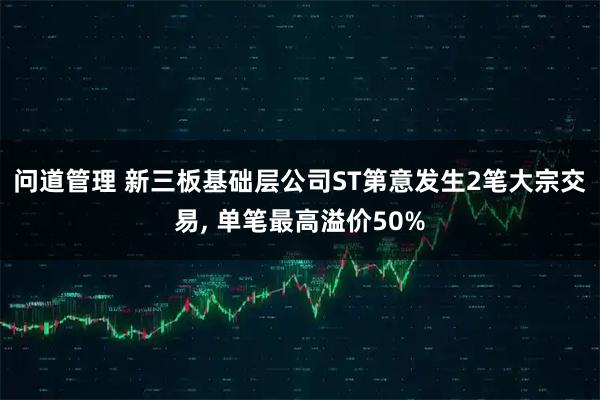 问道管理 新三板基础层公司ST第意发生2笔大宗交易, 单笔最高溢价50%