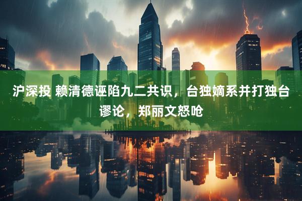 沪深投 赖清德诬陷九二共识，台独嫡系并打独台谬论，郑丽文怒呛