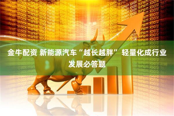 金牛配资 新能源汽车“越长越胖” 轻量化成行业发展必答题