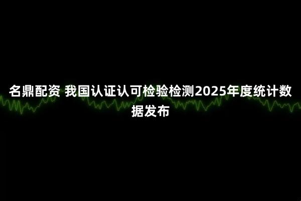 名鼎配资 我国认证认可检验检测2025年度统计数据发布