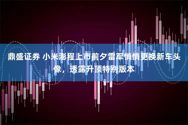 鼎盛证券 小米澎程上市前夕雷军悄悄更换新车头像，透露升顶特别版本